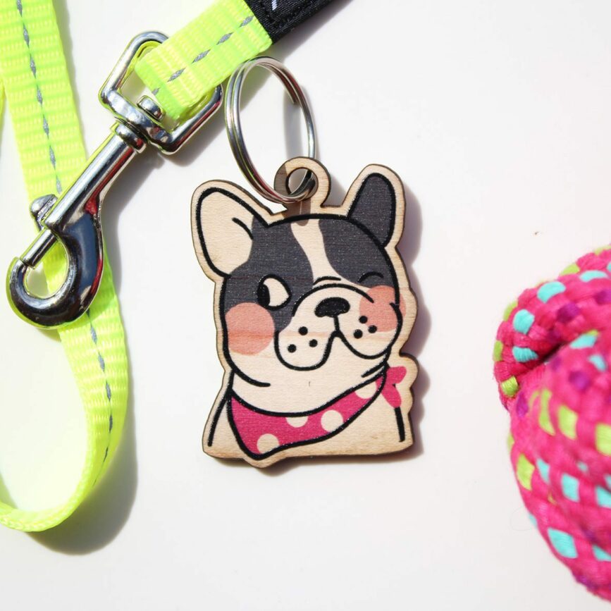 Placa para perro bulldog frances