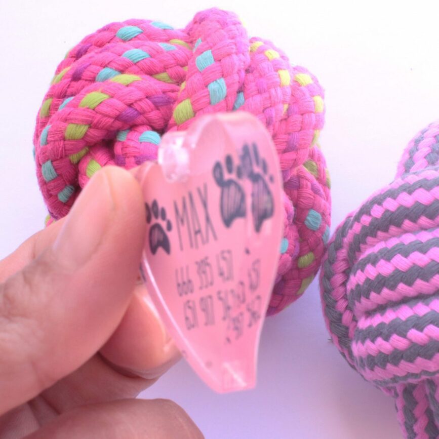 Placa para perros forma corazon