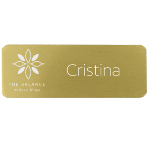 Placa identificativa de aluminio dorado