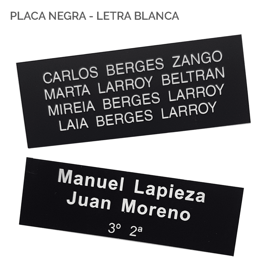 Placas para buzones grabadas