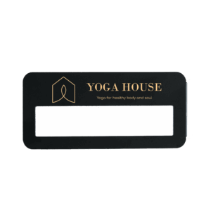 Placa identificativa reutilizable de aluminio negro