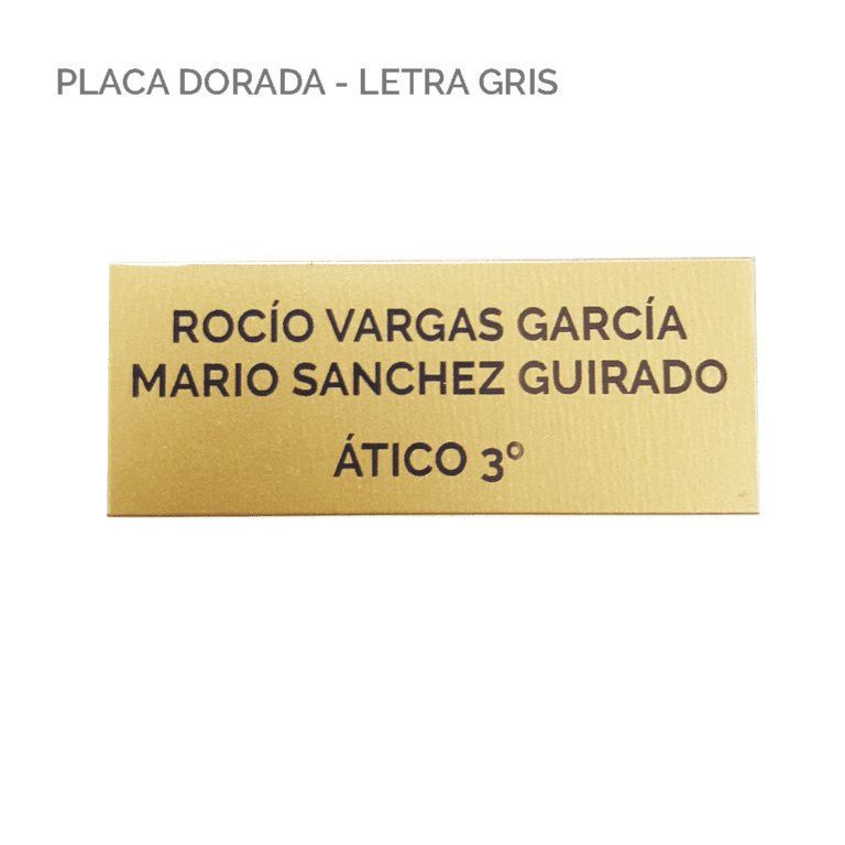 Chapa grabada con nombres para buzón
