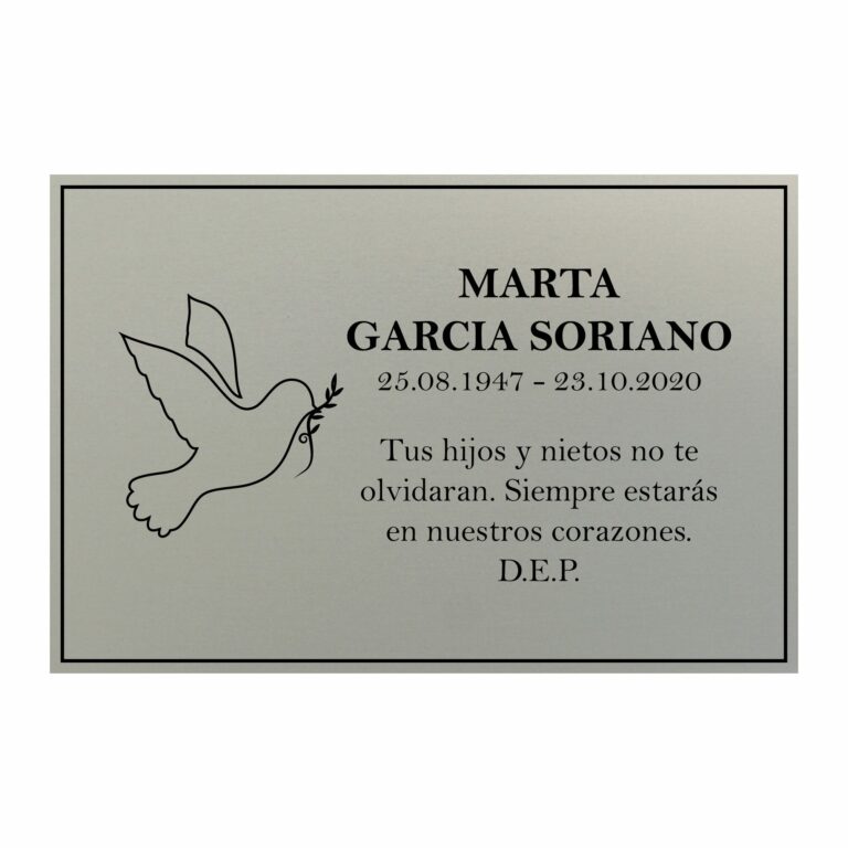 Placa para columbario