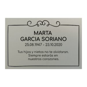 placa para lápida personalizada