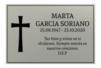 Placa funeraria CRUZ