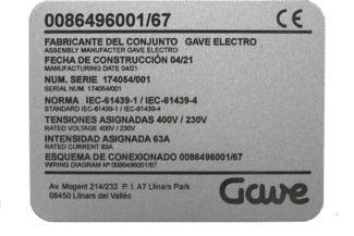 PLaca de caracteristicas de aluminio