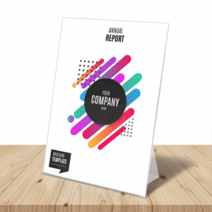 Cartel publicitario de sobremesa de cartón