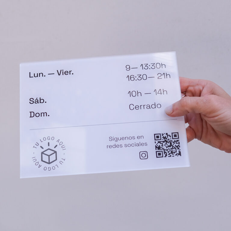 Placa horaria para exterior