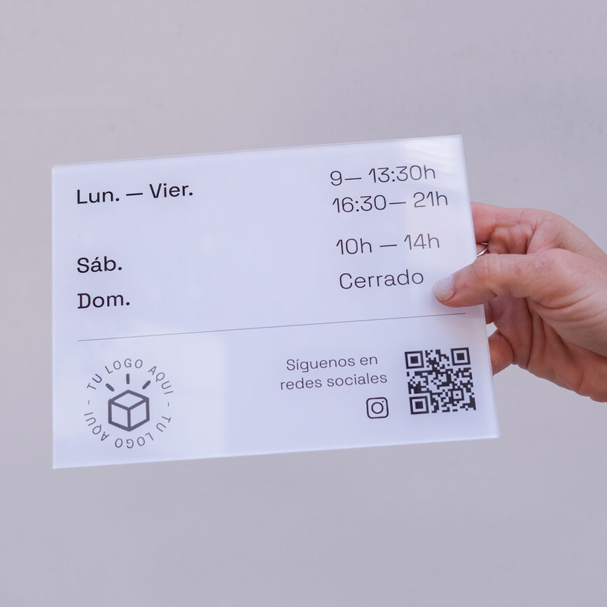 Placa horaria para exterior
