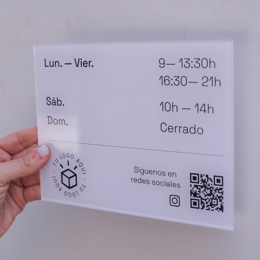 Cartel horario personalizable