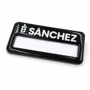 Placa identificativa de gota de resina