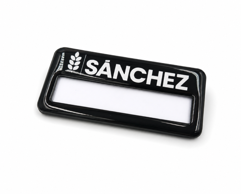 Placa identificativa de gota de resina