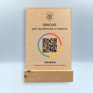 Cartel reseña Google (madera)