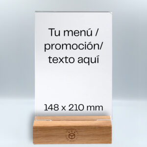Porta-menú de metacrilato