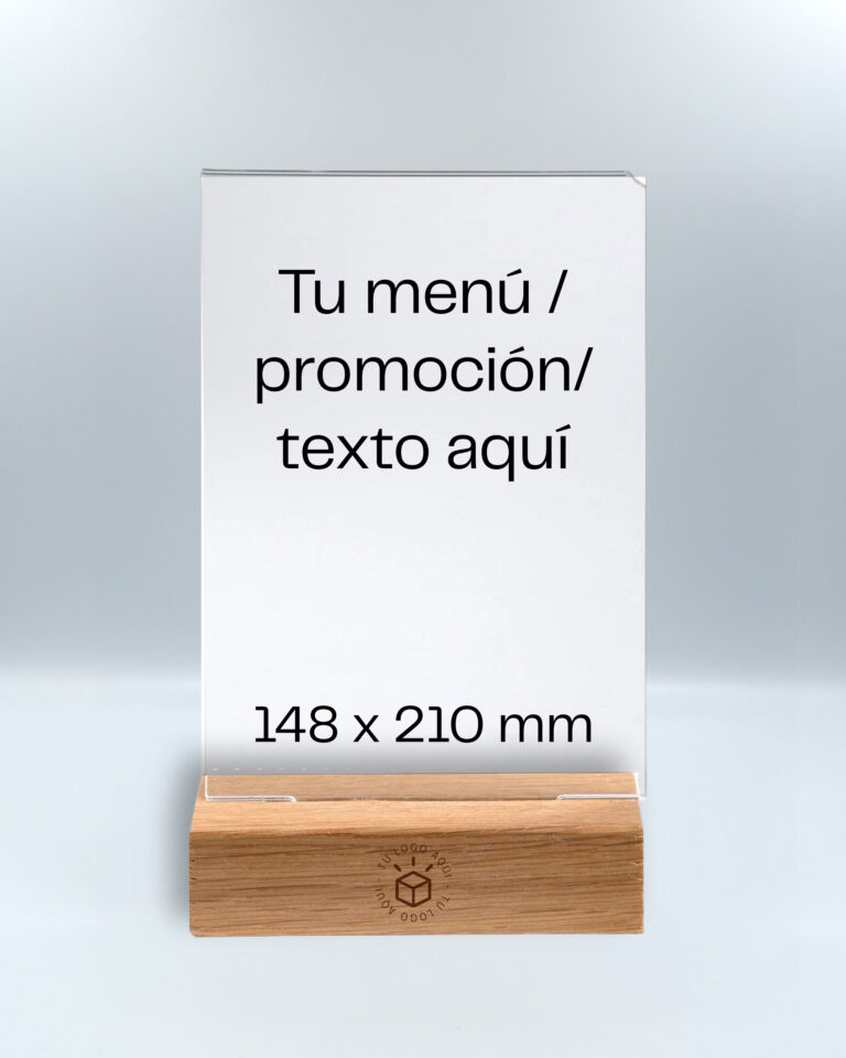 Porta-menú de metacrilato