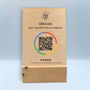 cartel reseñas google de madera