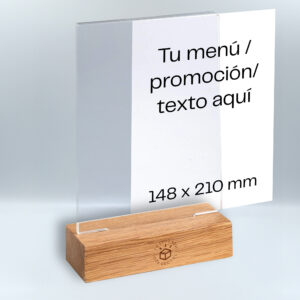 porta-menús de metacrilato