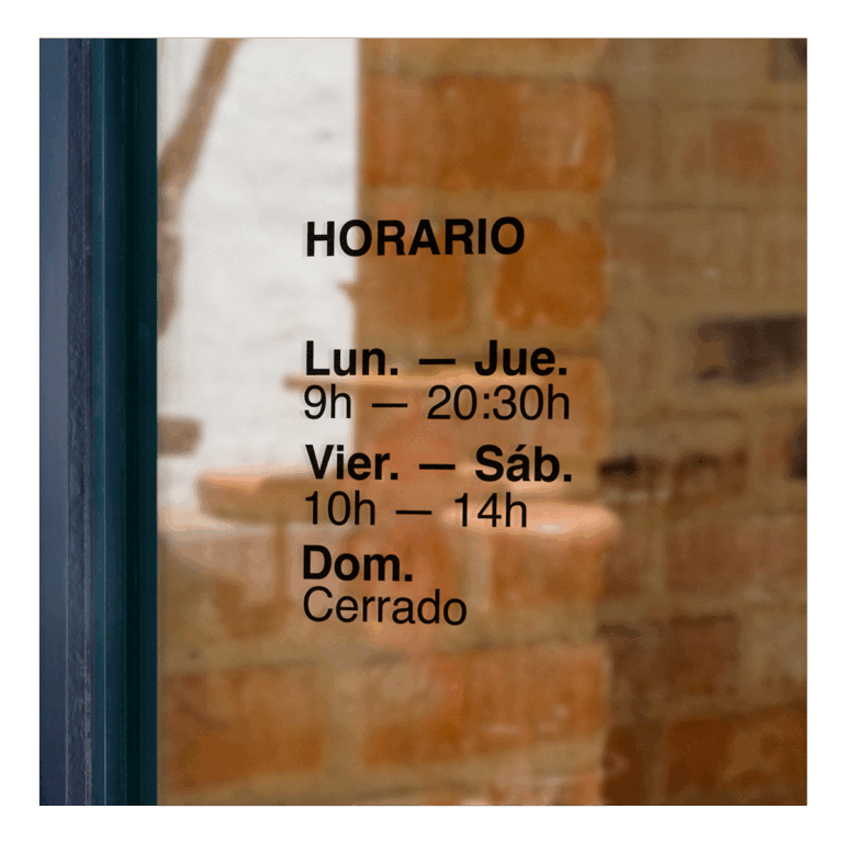 Horario personalizado en vinilo