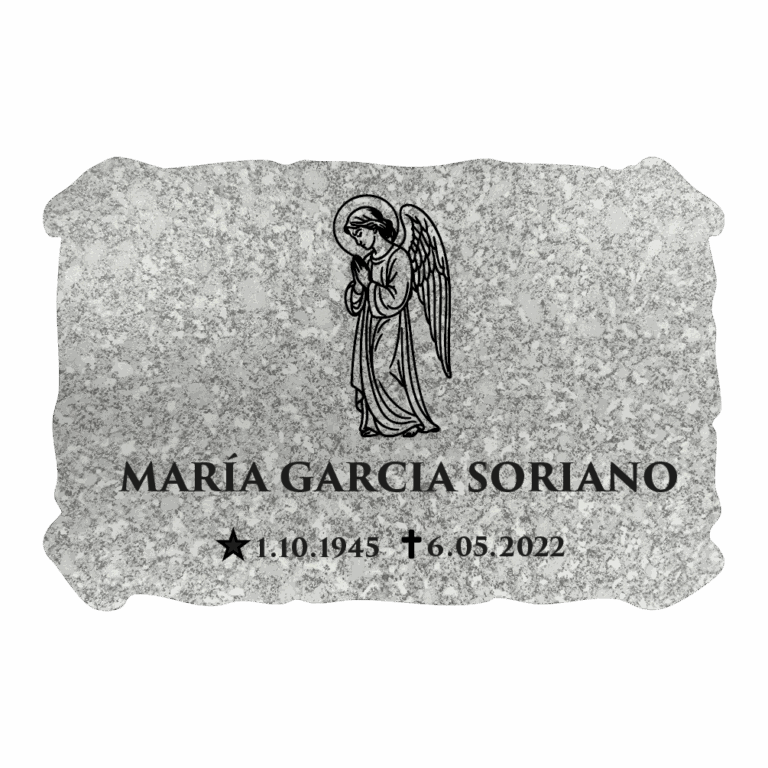 Placa funeraria imitación mármol