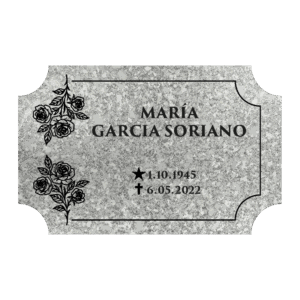 Placa para tumba ROSA LÍNEA imitación mármol