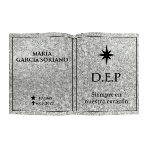 Placa funeraria DESTELLO LIBRO imitación mármol