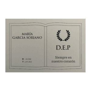 Placa funeraria LAUREL LIBRO