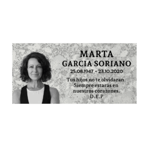 Placa funeraria CON FOTO imitación mármol
