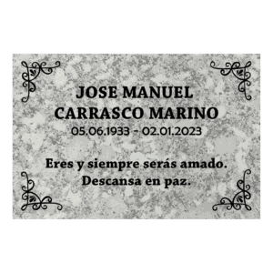 Placa funeraria MARCO imitación mármol