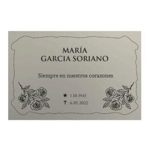 Placa funeraria ROSA ORGÁNICA