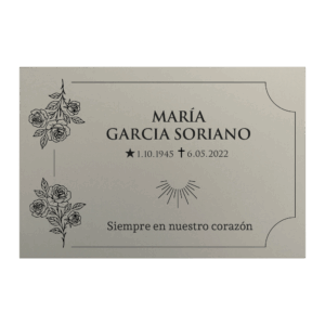 Placa funeraria ROSA RESPLANDOR