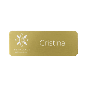 Placa identificativa de aluminio dorado