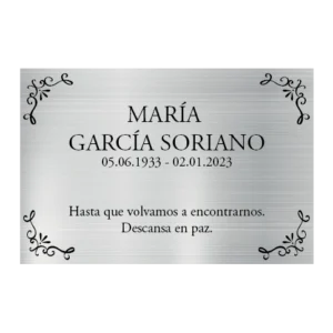 Placa funeraria MARCO acero inoxidable