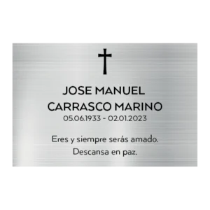 Placa funeraria MINIMAL acero inoxidable