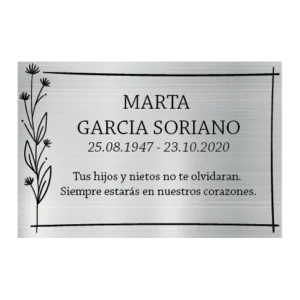 Placa funeraria VEGETALIA acero inoxidable