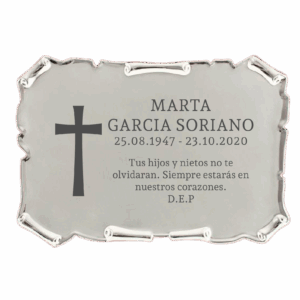 Placa funeraria CRUZ PERGAMINO