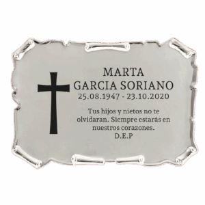 Placa funeraria CRUZ PERGAMINO