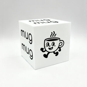 Cubo de metacrilato con logo para negocio 19x19x19cm