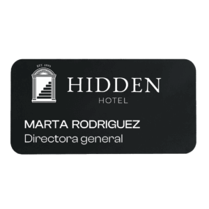 Placa identificativa de aluminio negro