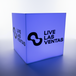 Cubo con logo iluminado LED-RGB